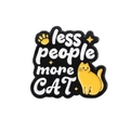 Spilla in smalto gatto con gattino giallo e scritta less people more CAT - Gatto Giallo Seduto con Impronta di Zampa e Stelle (QHXZ1358)