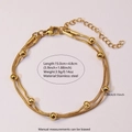 L803 Double-layer Snake Chain Beaded Bracelet (gold)