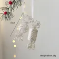 Glittering candy-shaped Christmas tree ornaments with white sequins and hanging string - Candy Set