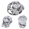 Detailed views of tie-dye baseball cap with elastic criss-cross ponytail opening - White Grey Tie-Dye Criss-Cross Baseball Cap