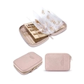 Rosa Schmuck-Organizer-Tasche aus PU-Leder mit Loseblatt-Seiten für Ringe und Ohrringe - Hellrosa