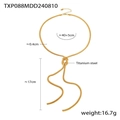 18k gold plated titanium steel knotted snake chain necklace with elegant tassel pendant - Gold Necklace