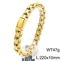 Detalle de pulsera de eslabones dorados con medidas 220x10mm y peso de 47g - Pulsera / Pulsera Color Dorado (KB188231-KJX)