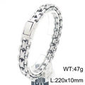 Pulsera de acero inoxidable plateado para hombre, tamaño 220x10mm, peso de 47g - Pulsera / Pulsera Color Acero (KB188230-KJX)