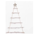 Albero di Natale da parete in legno nordico con rami naturali e decorazione a stella - Solo Piccola Cornice In Legno
