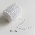 20m crystal clear faceted bead garland on white spool for Christmas tree decoration - Transparent Bead Garland 20m