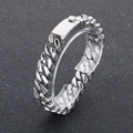 Bracciale cubano da 12mm in argento con strass scintillanti da uomo trendy - Color Acciaio