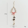Colgante nórdico de madera para árbol de Navidad con lazo de cuadros rojos y blancos - Cadena de Árboles de Navidad