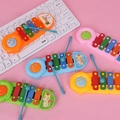 Set of 5 colorful 8-note plastic xylophone toys for kids in orange pink blue yellow and green - 8-Note Xylophone Toy