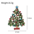 Sparkling multi-color rhinestone Christmas tree brooch with green finish, 5.3cm height - Classic Christmas Tree (C359-A)