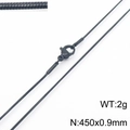 Black snake bone chain necklace in titanium steel with lobster clasp 450x0.9mm - Black 450mmx0.9mm(KN287807-Z)