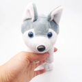 Trousse peluche chien husky gris et blanc avec yeux bleus et grande capacité - Husky