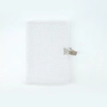 A5 plush diary in white faux fur with silver metal lock and minimalist design - White