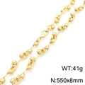 Collana hip-hop dorata con maglie sferiche intrecciate, dimensioni 550x8mm e peso di 41g - Collana (KN288691-Z) / 550*8mm / Oro