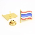 Golden Thailand flag brooch pin with enamel finish and butterfly clutch back - Thailand