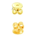 Pair of S925 sterling silver butterfly earring backs in gold finish with 925 hallmark - Disc Shape / 6mm Thick / Gold