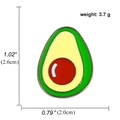 Broche mignonne en émail avocat en alliage vert pour décorer vêtements et sacs - Style Avocat Tranché (A00888)
