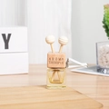 Car vent perfume clip with square glass bottle, wooden cap, and aromatic yellow liquid - Yellow / With Engraving