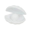 Minimalist white shell-shaped night light with a luminous pearl sphere on a clean background - 0.2W / White