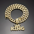 Gold Pendant + 50cm Cuban Chain/14mm