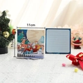 Tarjeta de Navidad 3D con Papá Noel y renos con papel de notas de 11x11cm - Papá Noel y Reno