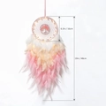 Pink and white Tree of Life wind chime dream catcher with LED lights and size labels - Tree of Life-Without Light