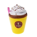 Yellow coffee cup squishy toy with slow-rise foam texture and colorful cream topping - Yellow Cream Cup