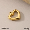 Ciondolo a cuore in acciaio inossidabile dorato 21x21mm con peso di 4 grammi - Stile Cuore Liscio Medio(KLJ2667-Z)