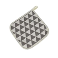 Dessous de plat carré en tissu avec motif triangle géométrique gris et cordon d'attache - Triangle Gris et Blanc