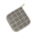 Sous-plat carré en coton gris à carreaux avec boucle de suspension pour protection thermique - Carreaux Gris
