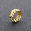 Herren Vintage Punk Goldene Panzerkettenring aus poliertem Titanstahl für Biker Look - US 8 / Goldstil (KR111740-KJX)