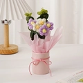 Feenblume / Lila Puffblume (Runder Eimer + Fenstertasche + Licht)
