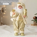 65cm gold Santa Claus figurine with champagne robe and gift boxes for Xmas decor - Gold Style A Medium