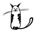 Piattino in ceramica giapponese con disegno di gatto a strisce bianche e nere fatto a mano - Gatto Gentiluomo