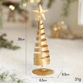 Golden 20cm spiral iron Christmas tree table ornament with star topper and glitter finish - 20cm Christmas Tree