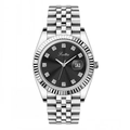 Silver Case Black Dial