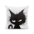 Quadratischer Kissenbezug mit künstlerischem flauschigem Katzendesign für das Sofa zu Hause - Katze mit großen Augen