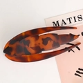 Große Haarspange in Schildpatt-Optik mit Feder-Design, mattiert und rutschfest - Matt / Matt Schildpatt