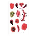 Halloween temporary tattoo sheet featuring realistic bloody scars and spider wound designs - 60*105mm / Spider Tear and Bullet Holes Combo Style(WW-07)