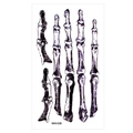 Halloween skeletal hand bone tattoo stickers with dark blue shaded ink details, style WW-008 - 60*105mm / Black and White Skeleton Finger Bones Style(WW-08)