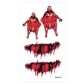 Halloween temporary tattoo stickers WW-013 with red figures and bloody scratch scars - 60*105mm / Person in Red Robe with Blindfold Style(WW-13)