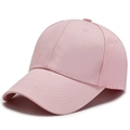 Classic pink cotton baseball cap with six-panel design and adjustable curved brim - Adjustable / Pink