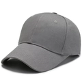 Classic dark grey cotton baseball cap with curved brim and six-panel crown structure - Adjustable / Gray