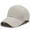 Classic light beige cotton baseball cap in premium twill fabric with six-panel design - Adjustable / Beige