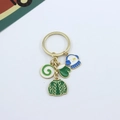 Porte-clés de Noël en alliage de zinc avec pendentifs émaillés gant et pull en métal doré - Style Pingouin Bonhomme de neige vert