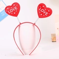 Red sequin heart headband with spring bouncy LOVE hearts for party and festival costumes - Style 6 Heart (LOVE Printed)