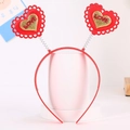 Red spring headband with sparkling gold glitter hearts and LOVE lettering for party - Style 2 Heart (Gold Glitter LOVE)