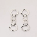 Pair of vintage silver zinc alloy handcuff pendants for DIY jewelry making accessories - Antique Silver
