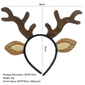 Cute Christmas reindeer antler headband with spotted ears in brown and yellow plush - Spotted Brown Mutant Antlers