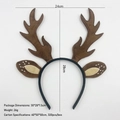 Brown plush reindeer antler headband with white spotted ears for Christmas and face washing - New Brown Ears Antlers